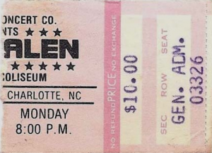 Van Halen @ Coliseum - Charlotte, North Carolina, Etats-Unis [24/08/1981]
