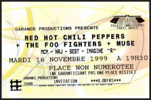 Red Hot Chili Peppers @ Accor Arena (ex-AccorHotels Arena, ex-Palais Omnisports Paris Bercy) - Paris, France [16/11/1999]
