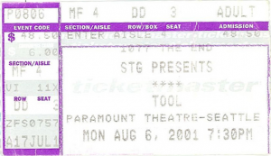 Tool @ Paramount Theatre - Seattle, Washington, Etats-Unis [06/08/2001]